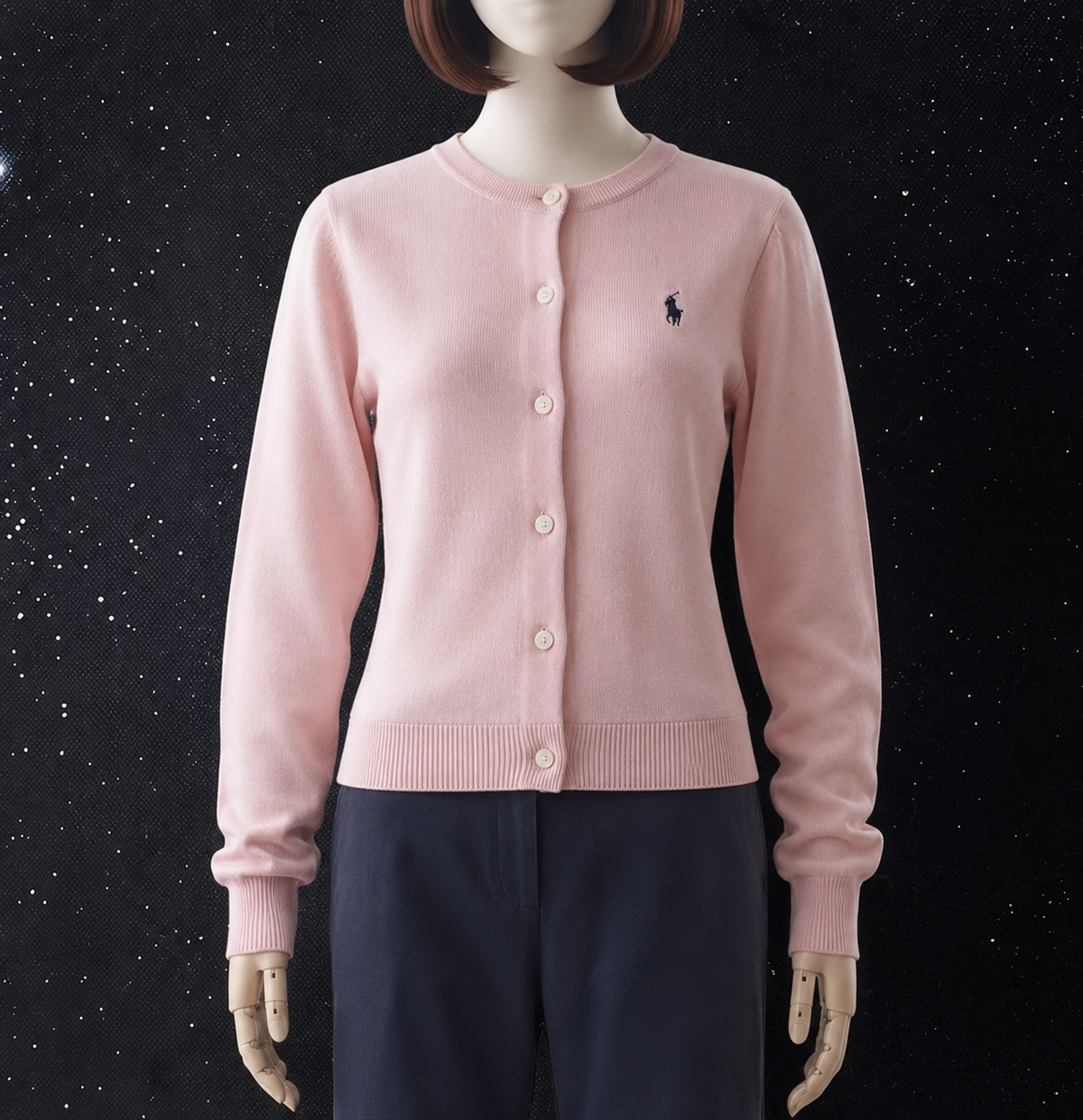 90s Ralph Lauren ベビーピンク コットンカーディガン